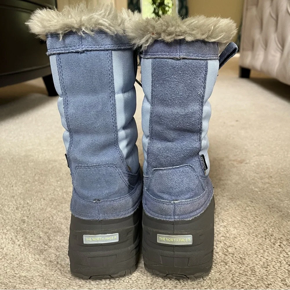 The North Face Girls Heat Seekers Blue Winter Snow Waterproof Rain Boots Size 7
